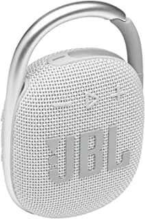 JBL Clip 4 Portable Bluetooth Speaker, JBL Pro Sound, Punchy Bass, Ultra-Portable Design, Integrated Carabiner, Clip Everywhere, IP67 Waterproof + Dustproof, 18H Battery, - White, JBLCLIP4WHT