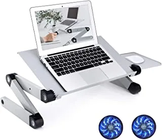 Datazone'S AdJustable Laptop Desk, Beautiful & Portable Bed Desk Table, Multi Purpose USe,Laptop Tray,Portable Desk,Couch Desk, Small Table,Laptop Table For Bed, Lap Desk Dz-Tp007 (Silver).