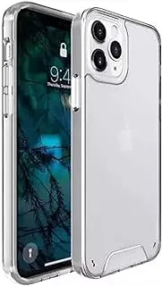 حافظة مفاتيح معدنية مطلية بالصلب ومقاوم للصدمات من البولي يوريثان المقاوم للصدمات وشفافة فضاء فاخرة لهاتف iPhone 12/12 Pro / 12 mini / 12 Pro Max (Iphone 12 6.1 inch / Iphone 12 Pro 6.1inch)