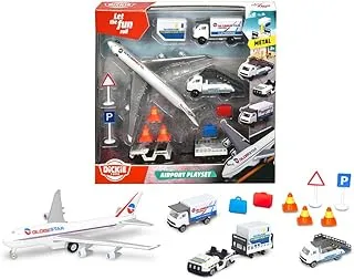 Dickie Airport Playset With 4 Cars and Plane - For Age 3+ Years Old- Multicolored