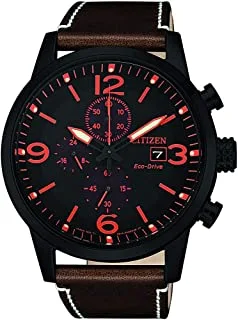 Citizen Mens Solar Powered Watch, Chronograph Display and Leather Strap - CA0617-11E