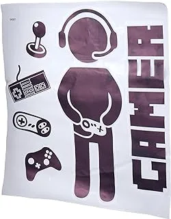 ملصق جداري لألعاب الفيديو ملصق حائط من الفينيل لتزيين غرفة الأولاد ، أسود
