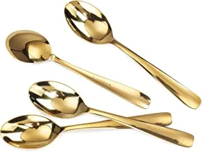 Home Town Spoon Set Stainless Steel Cranston Gold Cutlery,6 Pcs