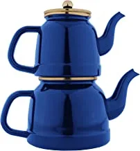 السيف ابريق شاي قطعتين ستانلس ستيل الحجم: 1.2 / 2.0 لتر ، اللون: ازرق