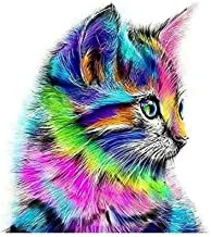 Colorful Cat 5D Diamond Painting DIY Paint By Diamond Kit Craft Home Wall Decor 30 x 30 cm