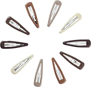 GLAMOUR - HAIR SNAP CLIPS MIX BROWN 10 PCS 310