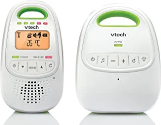 Vtech VTBM2000 Backlit Digital Audio Baby Monitor with LCD, White & Green
