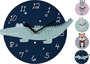 Koopman Animal Design Wall Clock, Multi-Colour, K8719987053818-Crocs