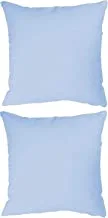 وسادة ستايلي ناعمة سادة ، 45 × 45 سم ، أزرق ، قطعتين