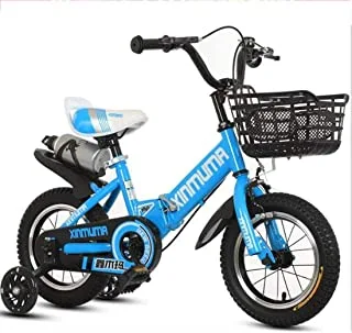 COOLBABY Kids Bike with Hand Brake and Basket for Ages 3-9 Years Girls, 12 14 16 18 Inch Princess Bikes Bicycles with Training Wheels and Fenders, Children Bicycle