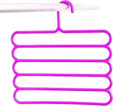 Heart Home Multi -Purpose 5 Layer Pants Clothes Hanger Wardrobe Storage Organizer(Multi) - CTHH014042 Standard