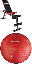 Fitness World Seat for abdominal chest and foot exercises with Yoga ball World Fitness, Red - 95 cm
