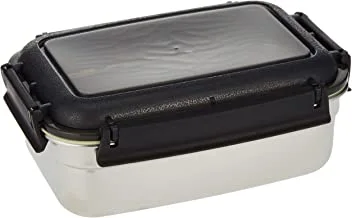 Nessan Stainless Steel Bento Lunch Food Box Container, Large 550mlMetal Lunch Box Container For Kids Or Adults - Lockable Clips To Leak Proof - Bpa-Free - Dishwasher Safe