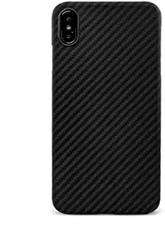 iPhone XR Super-Slim Anti-Slip Grip Full Body Protector Cover Premium Flexible Soft TPU Fiber Carbon Case (Black)