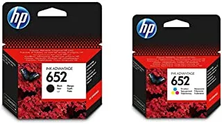 HP 652 Ink Advantage Cartridge, Black - F6V25AE & 652 Ink Advantage Cartridge, Tri-color - F6V24AE
