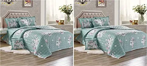Moon Pack Of 2 Compressed Comforter Set, 4 Pieces, Single Size, Floral, Hxsx-003