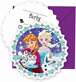Procos Die-Cut Invitations & Envelopes Frozen Snowflakes 6 Pieces - 87902, Multicolor