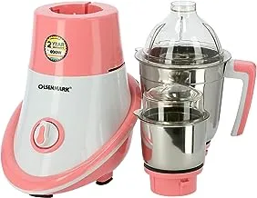 Olsenmark Omsb2218 600W 2-In-1 Mixer Grinder - Multifunctional Grinder With Stainless Steel Jars& Blades -3 Speed, Safety Twist Lock - Perfect For Dry & Wet Fine Grinding Mixing Juicing