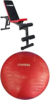 Fitness World Seat for abdominal chest and foot exercises with Yoga ball World Fitness, Red - 95 cm