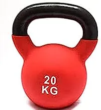 Marshal Fitness Neoprene Kettlebell with Firm Grip Handle for Stability, Endurance, and Strength Training – Solid Cast Iron Exercise Kettlebell for Indoor and Outdoor Workout – 20 kg MF-0051