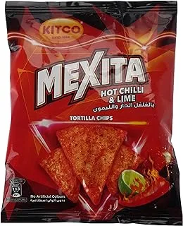 Kitco Mexita Hot Chilli & Lime Tortilla Chips, 30 X 23 G, Beige