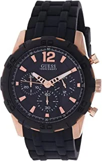 GUESS Men's Quartz Watch with Analog Display and Silicone Strap W0864G2