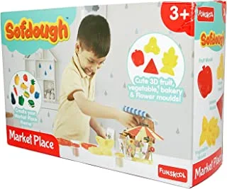 Fundough - Market Place, Cutting And Moulding Playset, 3Years, Multi-Colour
