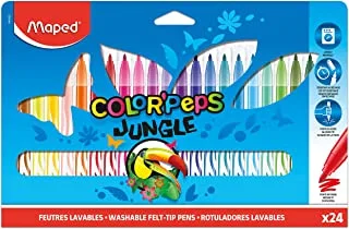 Maped Color'Peps Jungle Felt-Tip Pen Set 24 Piece, Multicolour