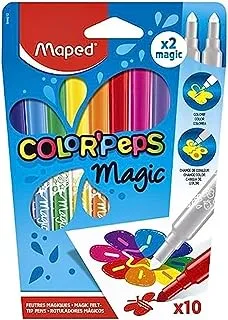Maped Color Peps Felt tip Magic PAC = 10col ، متعدد الألوان ، 844612