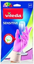 Vileda Comfort & Care Rubber Gloves With Camomile Lotion Size S Single Pair - Ideal Protection And Soft Care For Your Hands - 1500467