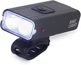 مصباح أمامي لدراجة ماونتن جير LED USB قابل لإعادة الشحن ، ضوء أمامي 6 أوضاع ، مقاوم للماء ، مصباح أمامي للدراجة ، أسود ، S