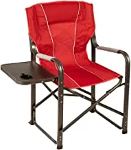 كرسي تخييم كبير مع طاولة جانبية - أحمر