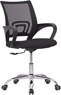 Stainless Steel Mesh Chair With Wheels For Office, Black By GDF GALAXY DESIGN FURNITURE, GDF MH120