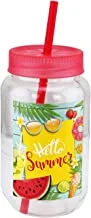 Q-Lux Chico Plastic Cup With Straw, Red