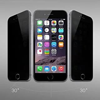 iPhone 6 Plus / 6s Plus واقي شاشة زجاجي مقاوم للتجسس وخالي من الفقاعات - أسود