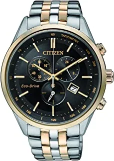 Citizen Mens Solar Powered Watch, Analog Display And Stainless Steel Strap At2144-54E