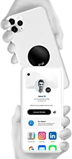 Popl (Black, Flat Surface) - Digital Business Card and Phone Accessory - NFC Tag That Instantly Shares Social Media, Music, Contact Info and More - Compatible with iOS and Android (Flat Black)