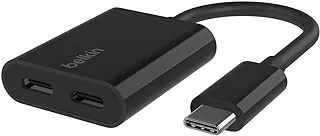 Belkin RockStar™ USB-C Audio + Charge Adapter, Headphone Adapter w/ USB-C 60W Power Delivery Fast Charging for iPhone 15, iPad Pro, Galaxy, Note, Google Pixel, LG, Sony, OnePlus, and More - Black