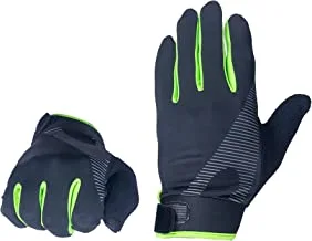 Mountain Gear Thin Touch Screen Gloves/Ice Silk Full Finger Gloves for Driving Black & Green Large