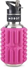 Mobot Firecracker Reusable Stainless Steel Foam Roller Water Bottle, 0.5 Liter Capacity, Pink