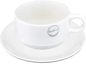 Shallow Bone China Hospitality Coffee Cup, White, 220Ml, Jx130-C001-01