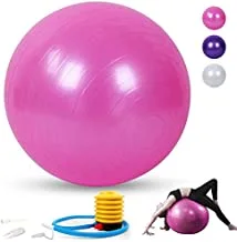 Marshal Fitness Yoga Ball, Exercise Ball for Fitness, Balance & Birthing, Anti-Burst Professional Quality Stability, Design Balance Ball Pilates Core and Workout Ball with Quick Pump - 65 cm (Pink)