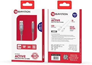 BaykronCable USB A to Type C 1.2 M 3A GREY