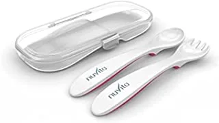 NUVITA Set Easy Eating Plastic spoon and fork with pouch - 8477