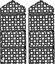 Heart Home Dot Printed 3 Pockets Wall Hanging Storage Organizer, Magazine/Letter Holder, Stationary Organizer- Pack of 2 (Black & White)-HS43HEARTH25744
