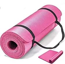 Marshal Fitness Yoga Mat Exercise Mat Pink Thickness 15mm NBR Non-Slip and Durable Yoga Mat with Carrying Strap for Workout Eco Friendly/Home Gym Fitness Mat for Training Yoga Pilates (72 X 24 Inch)
