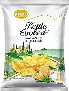 Kitco Kettle Cooked Cheese & Chives Potato Chips, 150 G, Beige