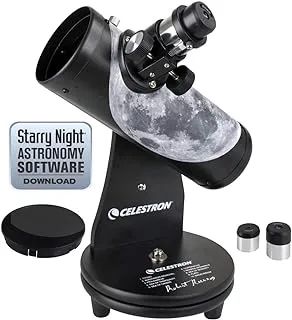 Celestron – 76mm Signature Series FirstScope – Compact and Portable Tabletop Dobsonian Telescope – Ideal Telescope for Beginners – Features Custom Moon Map Wrap – BONUS Astronomy Software