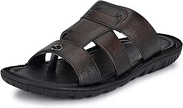 Burwood Men BWD 127 Leather Flip Flops Thong Sandals