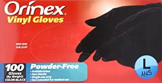 ORINEX POWDER FREE BLACK GLOVES L/100 PCS